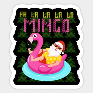 Falalala mingo - Flamingo Summer Santa Sticker